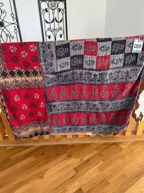 K59 Beautiful Reversible Twin Kantha Quilt